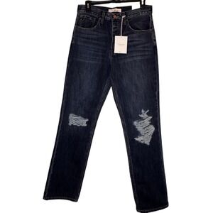 Kancan 90s Boyfriend Jeans Women's Size 26 / 5 Ripped Distressed Dark Wash Denim